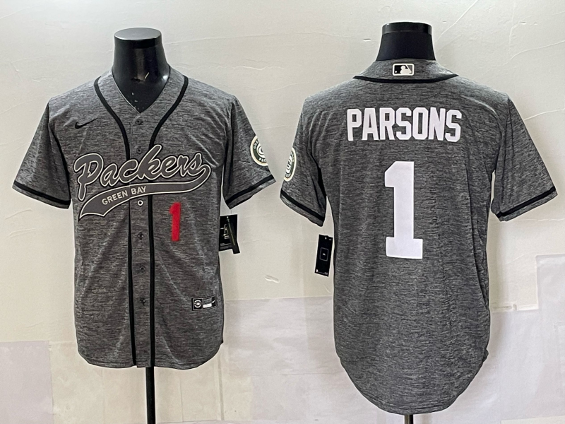 Men Green Bay Packers #1 Parson grey Nike NFL 2025 jersey 04